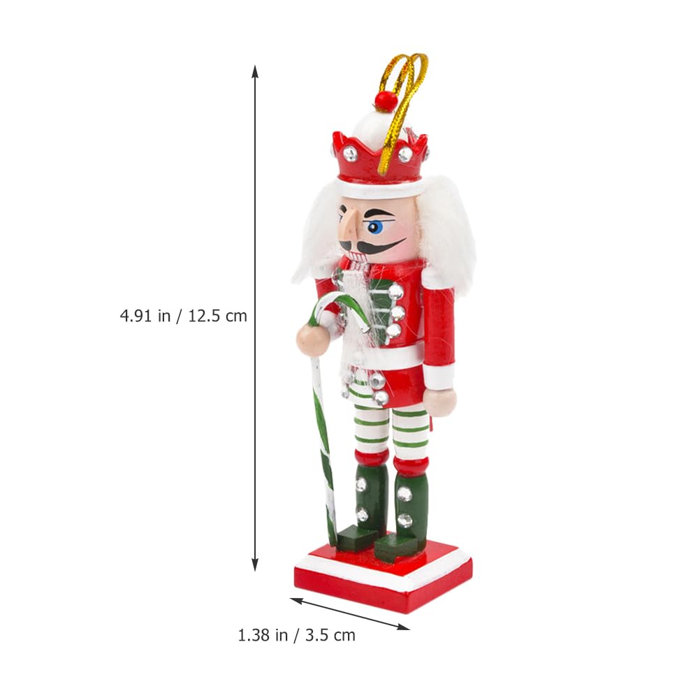 VALICLUD 4PCS Christmas Nutcracker Ornaments Mini Nutcracker Soldier Figures Wooden Hanging Christmas Decorations for Xmas Party