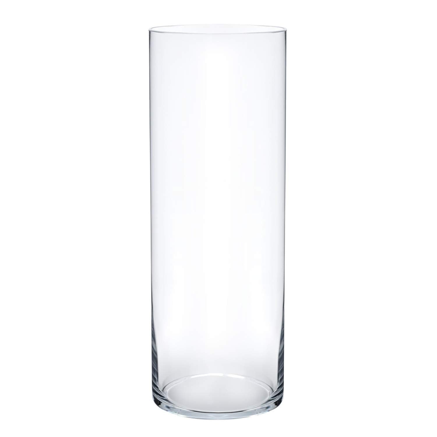 Royal Imports Flower Glass Vase Decorative Centerpiece for Home or Wedding - Cylinder Shape (4 wide x 12 tall, Clear)