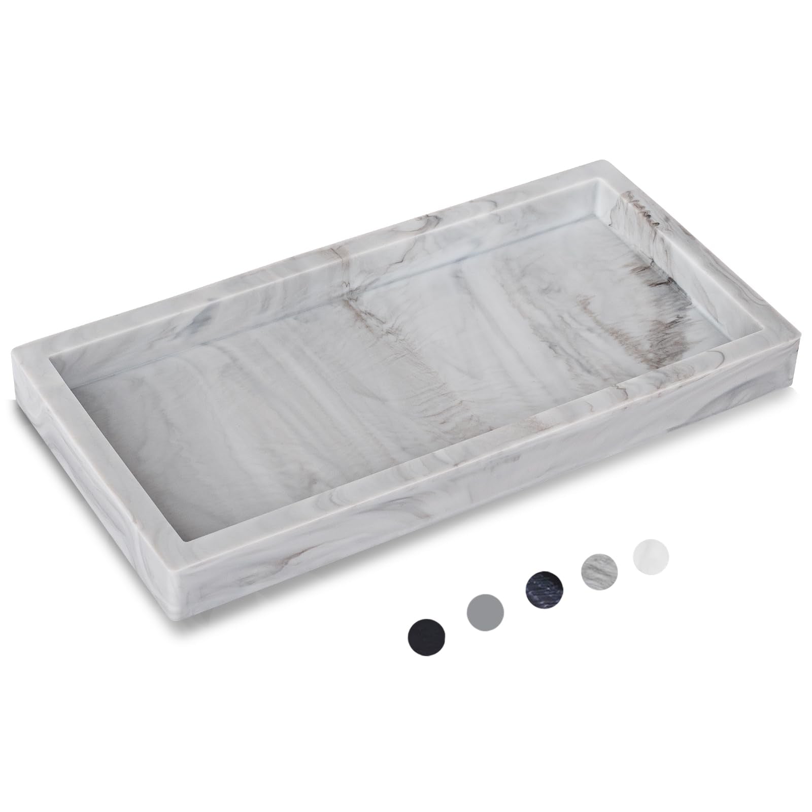Small Bathroom Vanity Silicone Tray for Counter, Rectangle Dish Soap and Sponge Holder for Kitchen Sink, Perfume Organizer for D
