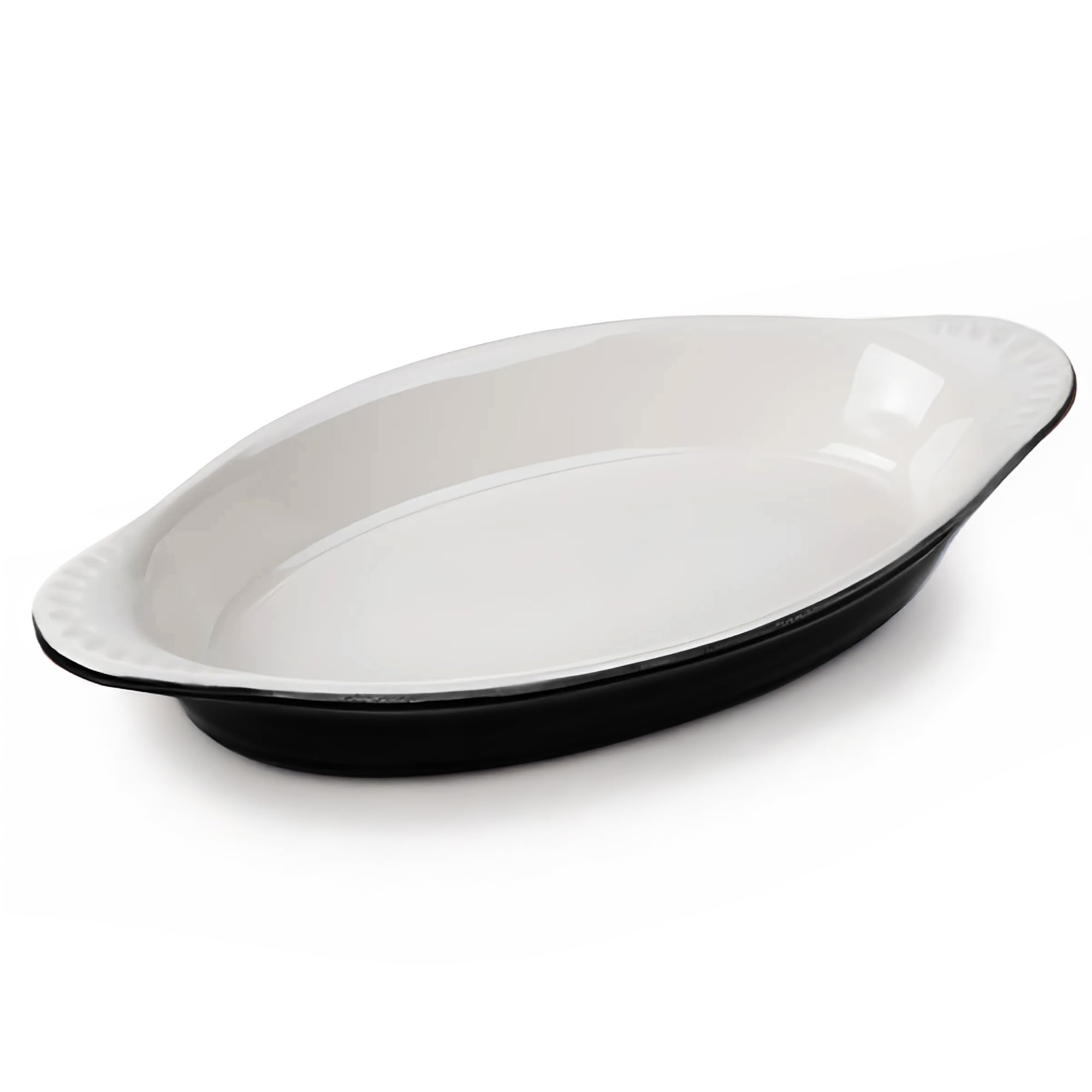 Tuxton China B4N-120 Welsh Rarebit, 12 oz., 9-7/8 x 4-7/8 x 1-3/8H, Oval, Microwave and Dishwasher Safe, Oven Proof, Fully Vitri