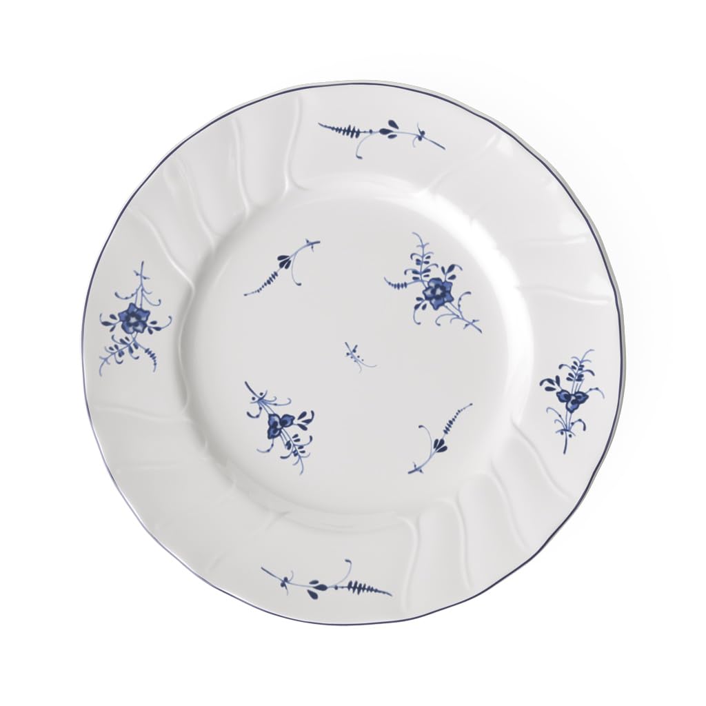 Villeroy & Boch Vieux Luxembourg Salad Plate, 8 In, Premium Porcelain, White/Blue