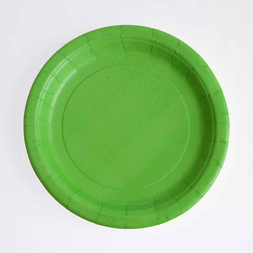 Lime Green Solid Round Dessert Paper Plates - 7'' (Pack Of 20) - Vibrant Party Plates For Appetizing Treats - Perfect For Birthd