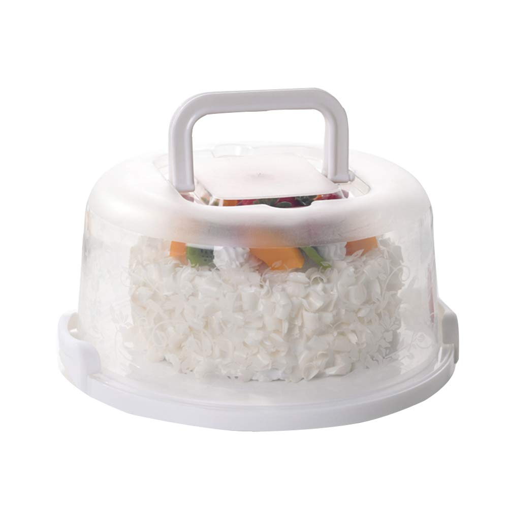 Feoowv Plastic Small Cake Carrier Holder Round Container With Handles Suitable For 6~8 Inch Diameter And 4 Inch Height Small Cak