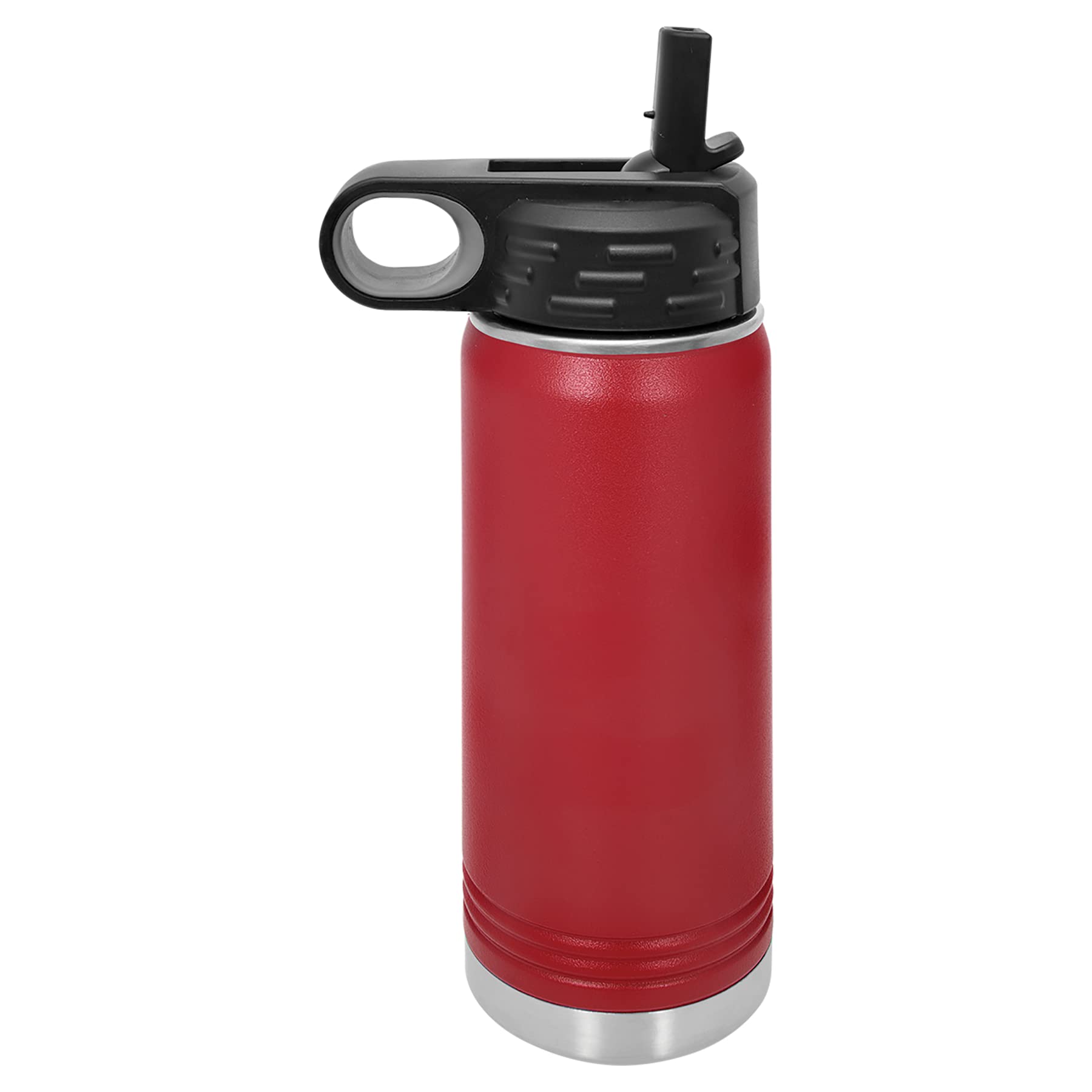 Polar Camel 20 oz Stainless Steel Water Bottle with Flip Top Lid and Straw (Maroon)