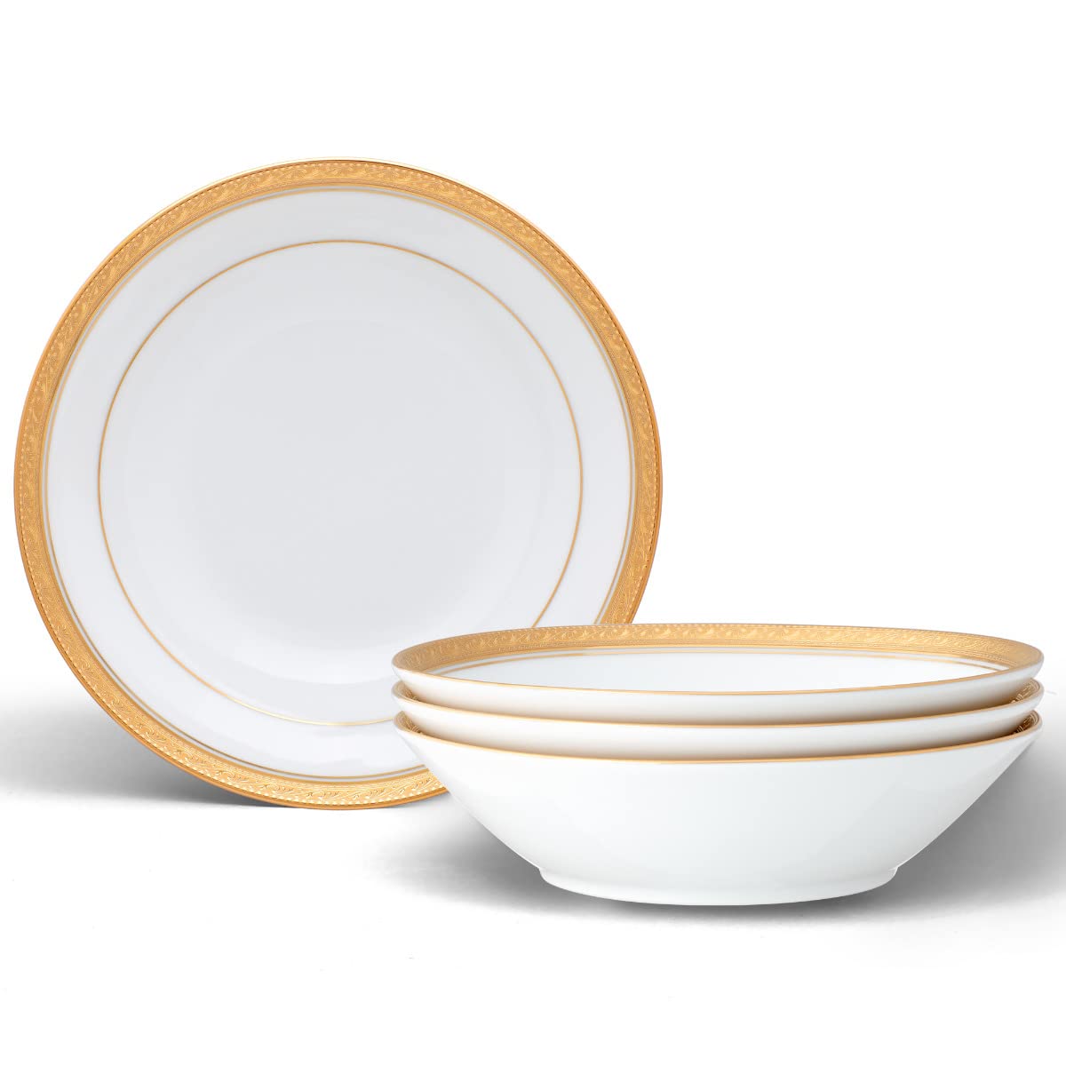 Noritake Crestwood Gold Set of 4 Soup Bowls, 7.5, 12 oz.