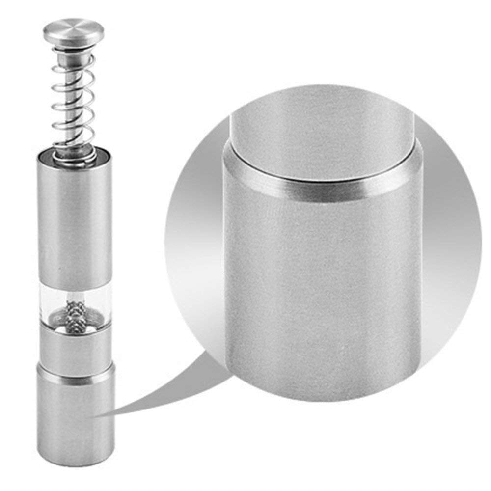 Generic 1Pc Stainless Steel Pepper Mill Kitchen Portable Manual Pump Pepper Spices Sauce Salt Mill Grinder with Spring Sale