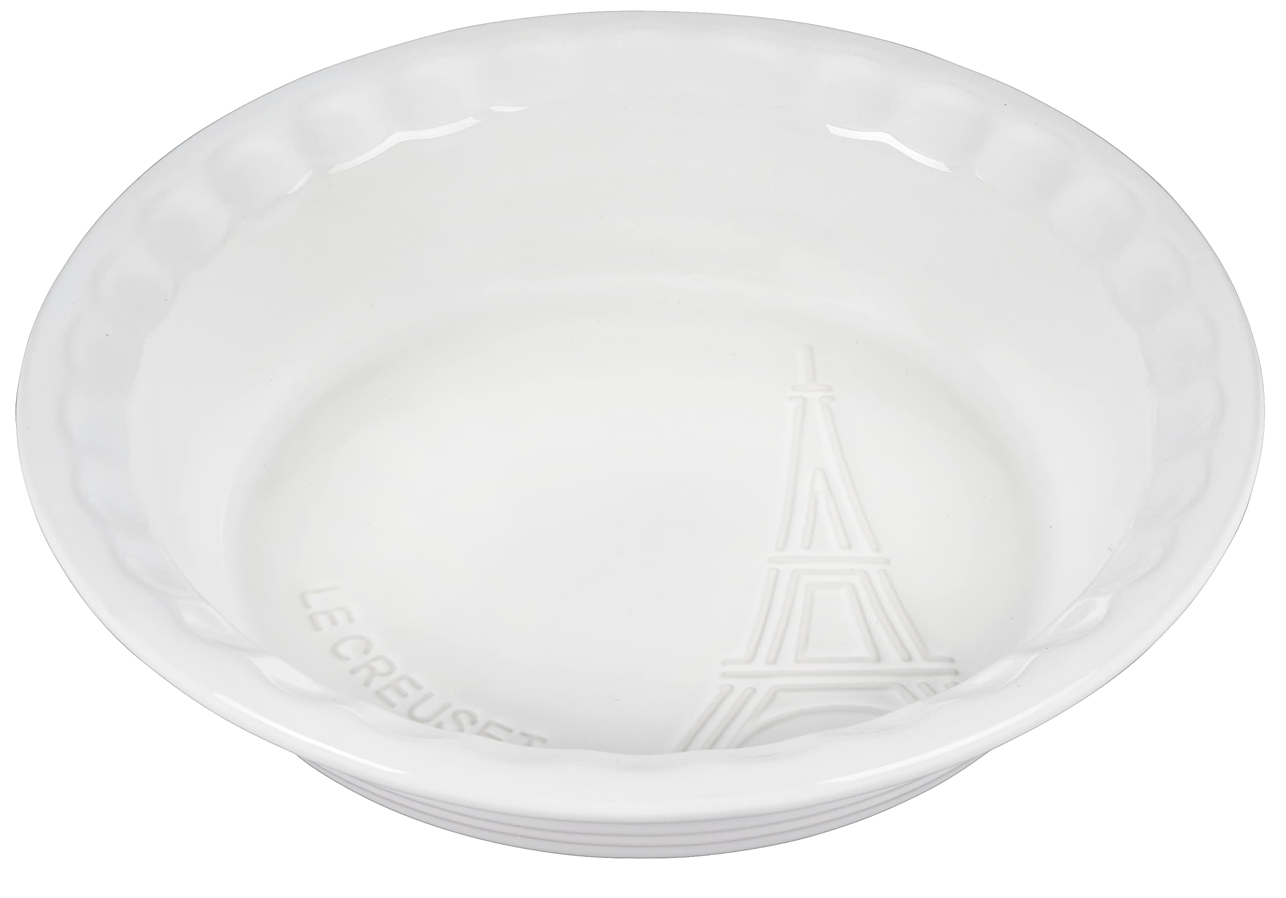 Le Creuset Eiffel Tower Collection Stoneware Pie Dish, 9'', White