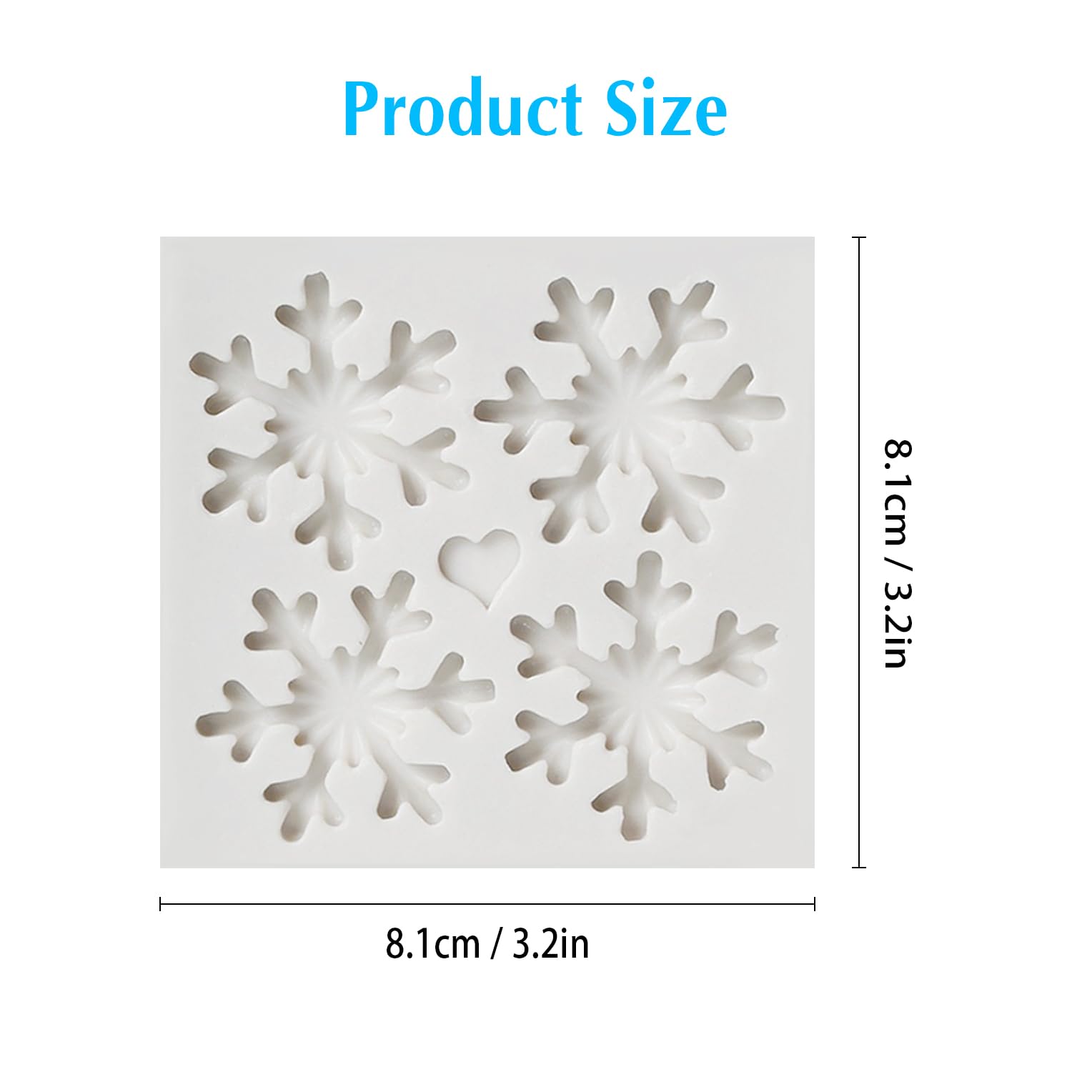 3D Christmas Theme Silicone Fondant mold Snowflake Suger Cake Molds Chocolate Cake Decoration Mold (Style 1)
