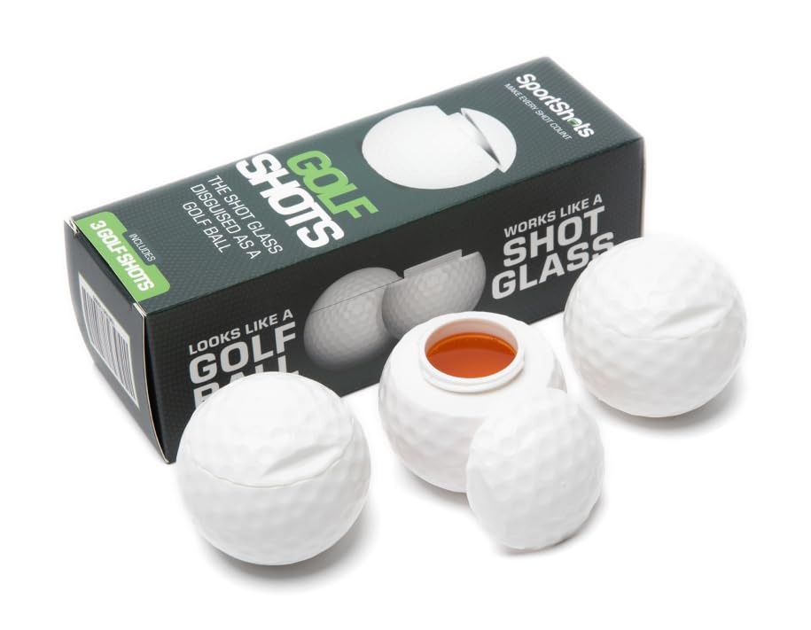 Golf Shots | Golf Ball Shaped Shot Glass Set - Fun Gift, Unique and Funny Gifts For Dad, Husband, Golfers and Men. Golfer Christ