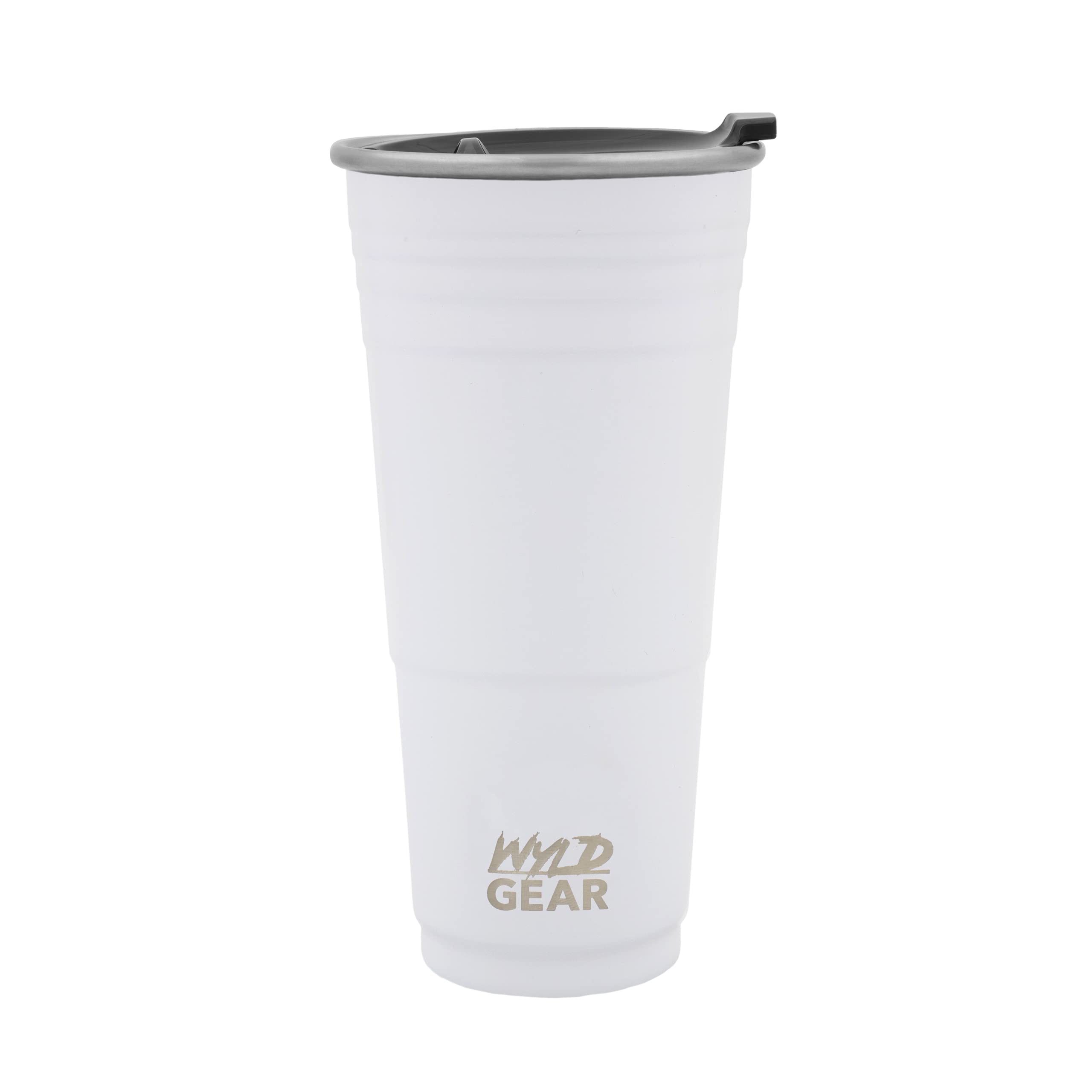 Wyld Gear Wyld Cup - Stainless Steel, Vacuum Insulated Tumbler Party Cup With Lid - 32Oz White
