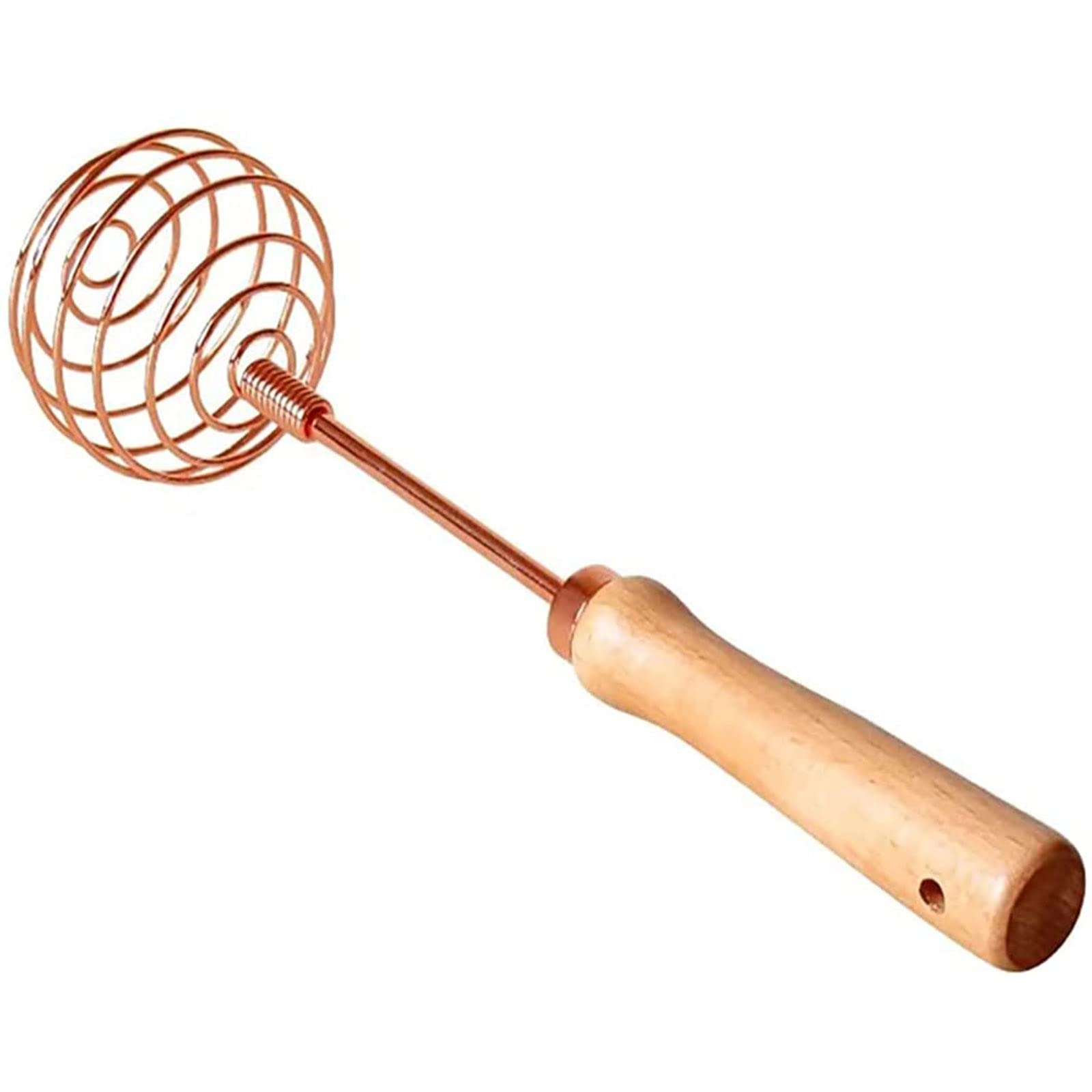 Angel'S Peel Stainless Steel Balloon Coil Whisk, Wood Handle Egg Beater, Kitchen Whisks For Non-Stick Cookware - Perfect For Ble