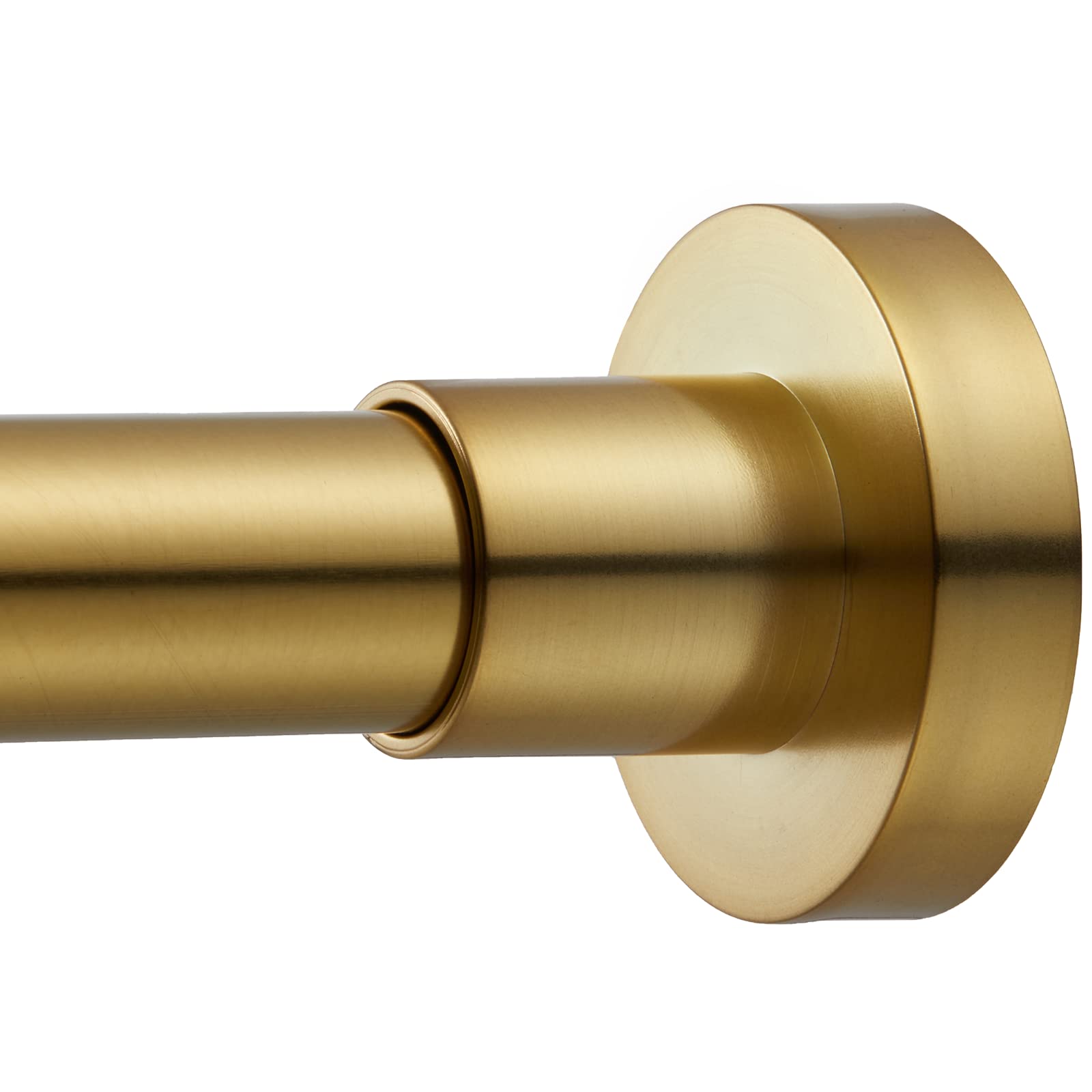 EBOATOP Shower Curtain Rod Tension- No Drill Non-Slip Spring Tension Shower Rod for Window or Bathroom, 43-73 inches Metal Steel, Gold-New Condition