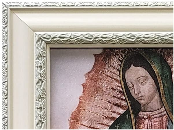 Mom'S Art Studio - Virgen De Guadalupe Wall Decor 44 X 27.75 Inches, Virgin Mary Print, Museum Look Art Frame, Artists Acrylic C