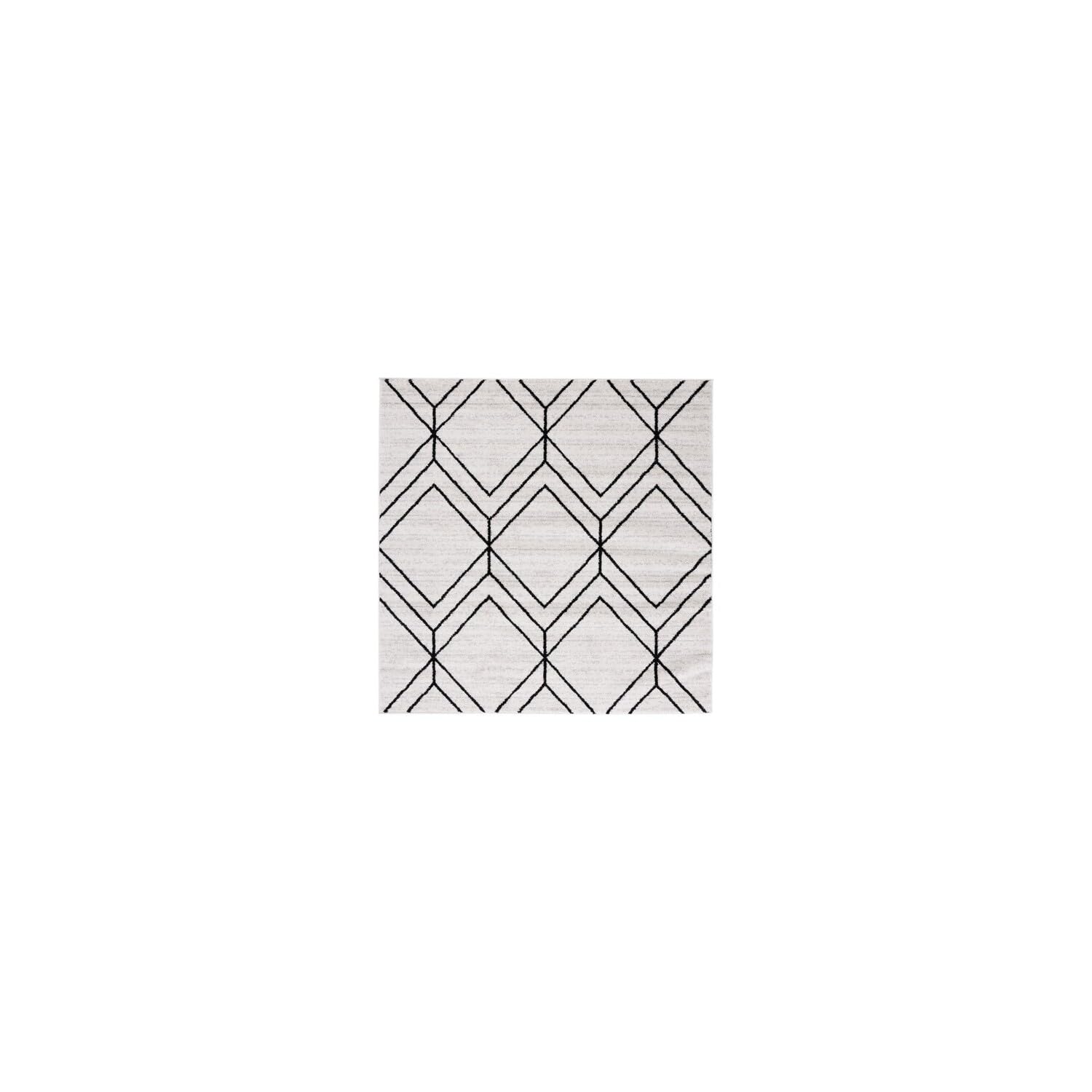 SAFAVIEH Adirondack Collection Area Rug - 4 Square, Light Grey & Black, Modern Geometric Design, Non-Shedding & Easy Care, Idea