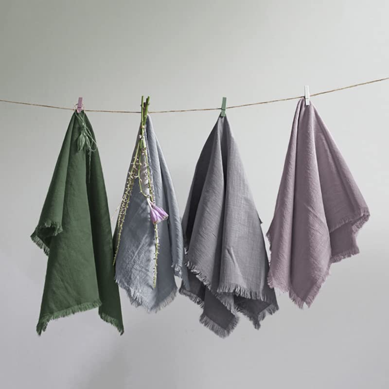 Ayuzawa Handmade Cloth Napkins 100% Cotton With Fringe,Delicate Napkins For Dinners, Parties, Weddings And More,18 X 18 Inch Set