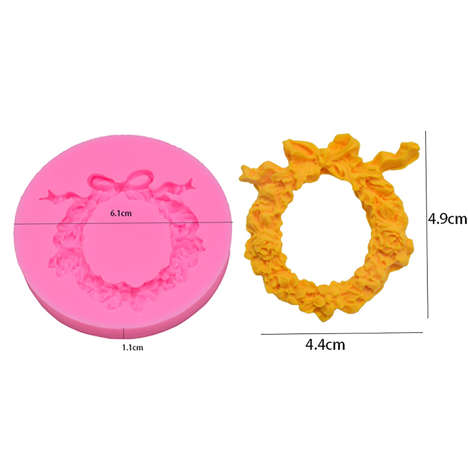 Bow Wreath Garland Silicone Mold For Diy Fondant Candy Making Chocolate Molds Lollipop Desserts Ice Cube Gum Clay Soap Biscuit P