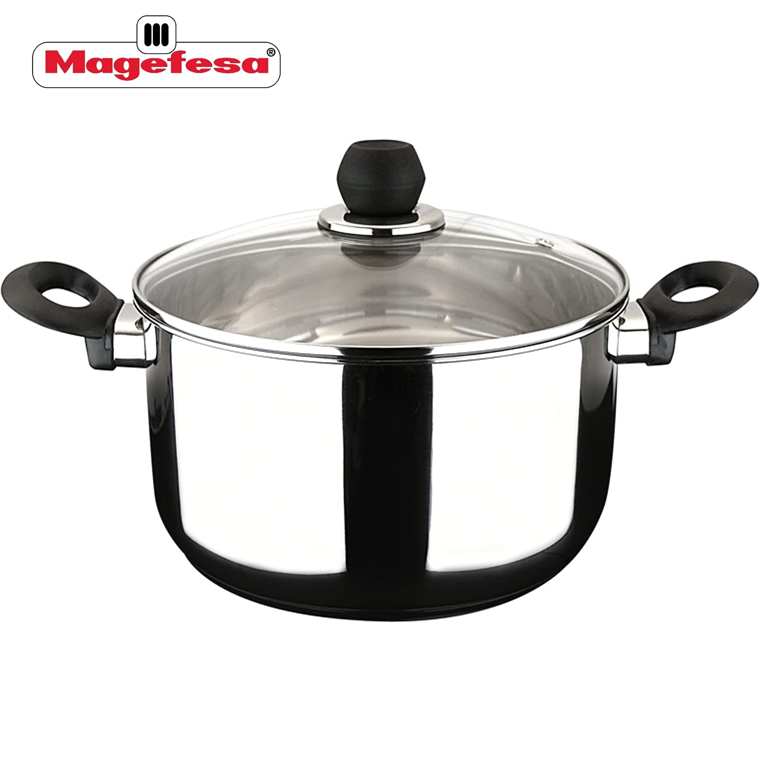 MAGEFESA  Practika pot an pan set, 7 Piece, this cookware include Stockpot, Stew pot, Saucepan, Deep saut  , Stainless Steel, co