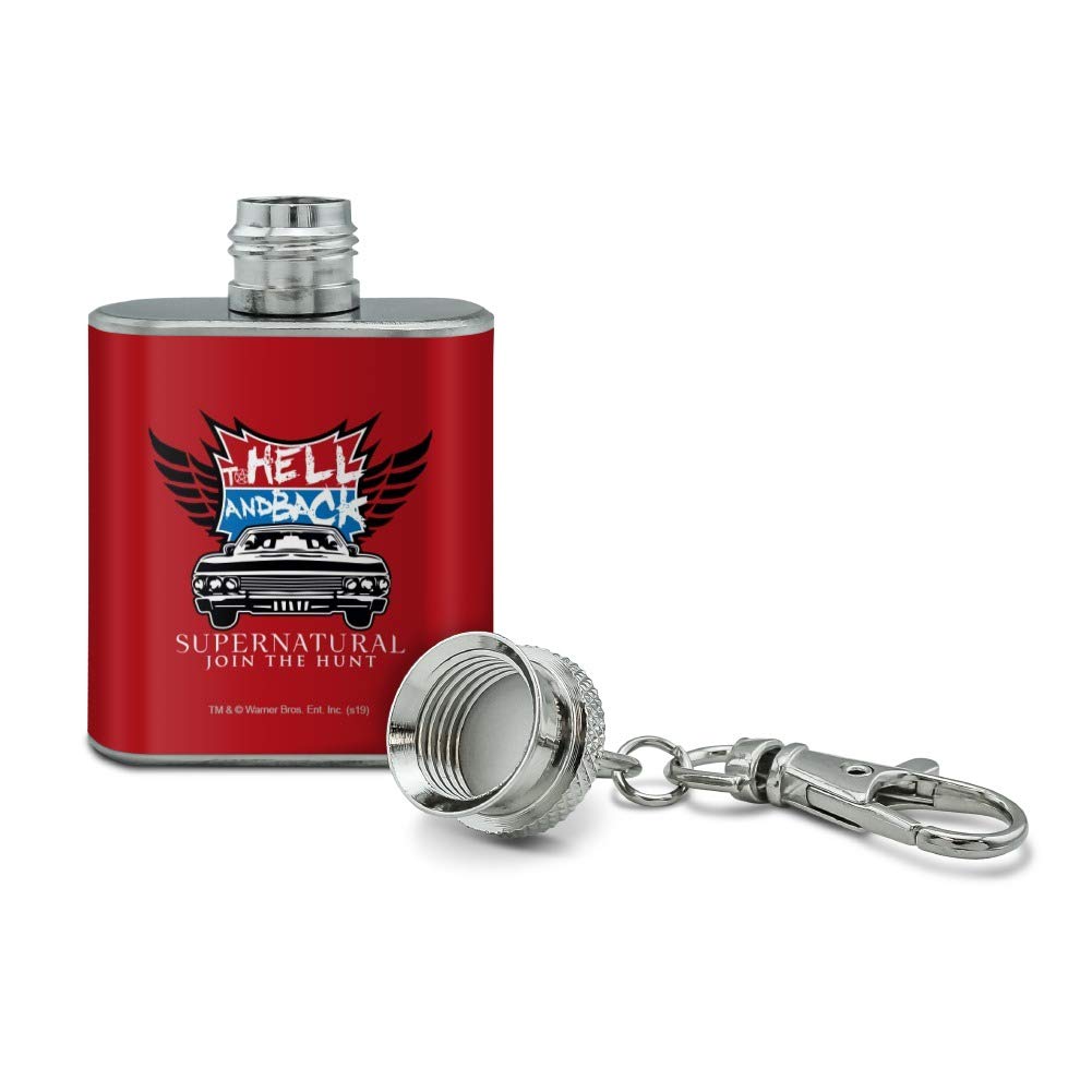 Supernatural To Hell And Back Stainless Steel 1Oz Mini Flask Key Chain
