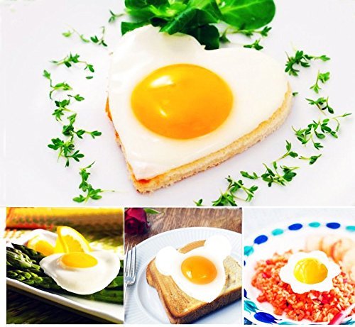 Egg Molds Egg Shaper Egg Ring Pancake Maker With Handle-6Pcs