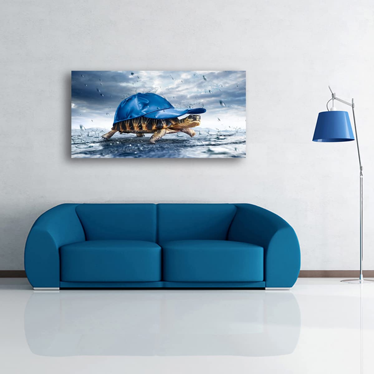 Lovely Sea Turtle Picture Canvas Wall Art for Bathroom Decor Animal Canvas Print Paintings Artwork for Living Room Home Office Kitchen Wall Decoration Stretched 20x40 inches Framed?eady to Hang