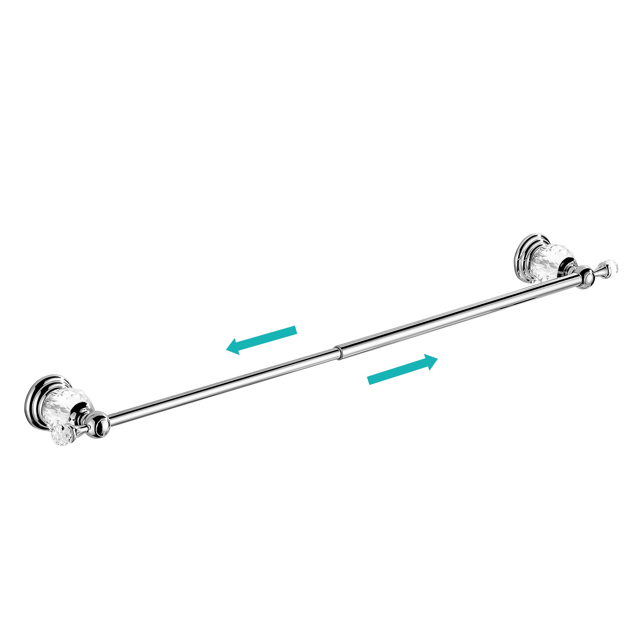 Wolibeer Crystal Towel Bar,Chrome Towel Holder Adjustable Towel Rack Rod Expandable Stainless Steel Bathroom Accessories Wall Mo