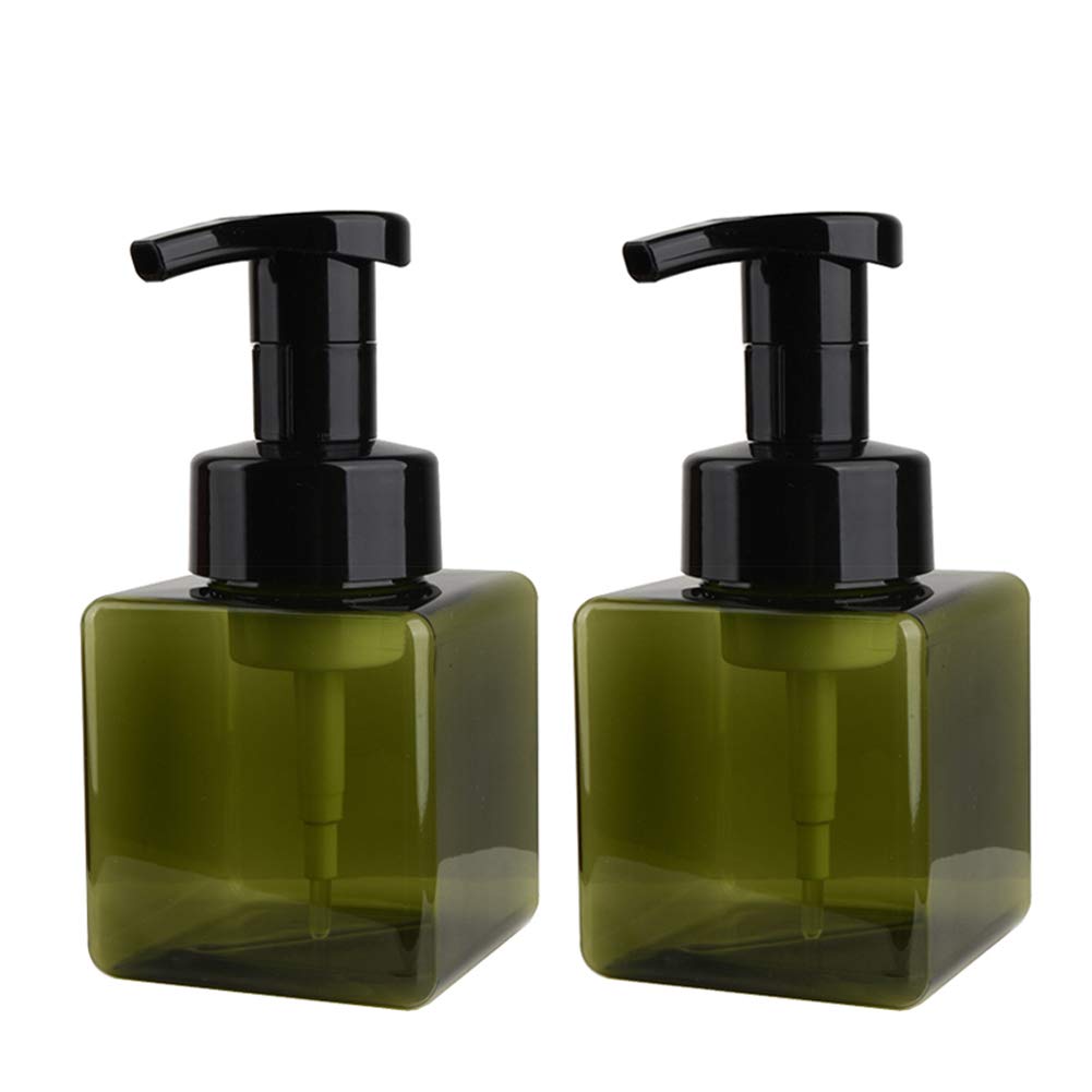 Uujoly Foaming Soap Dispenser, 250Ml (8.5Oz) Refillable Pump Bottle For Liquid Soap, Shampoo, Body Wash (2 Pcs) (Small Green)