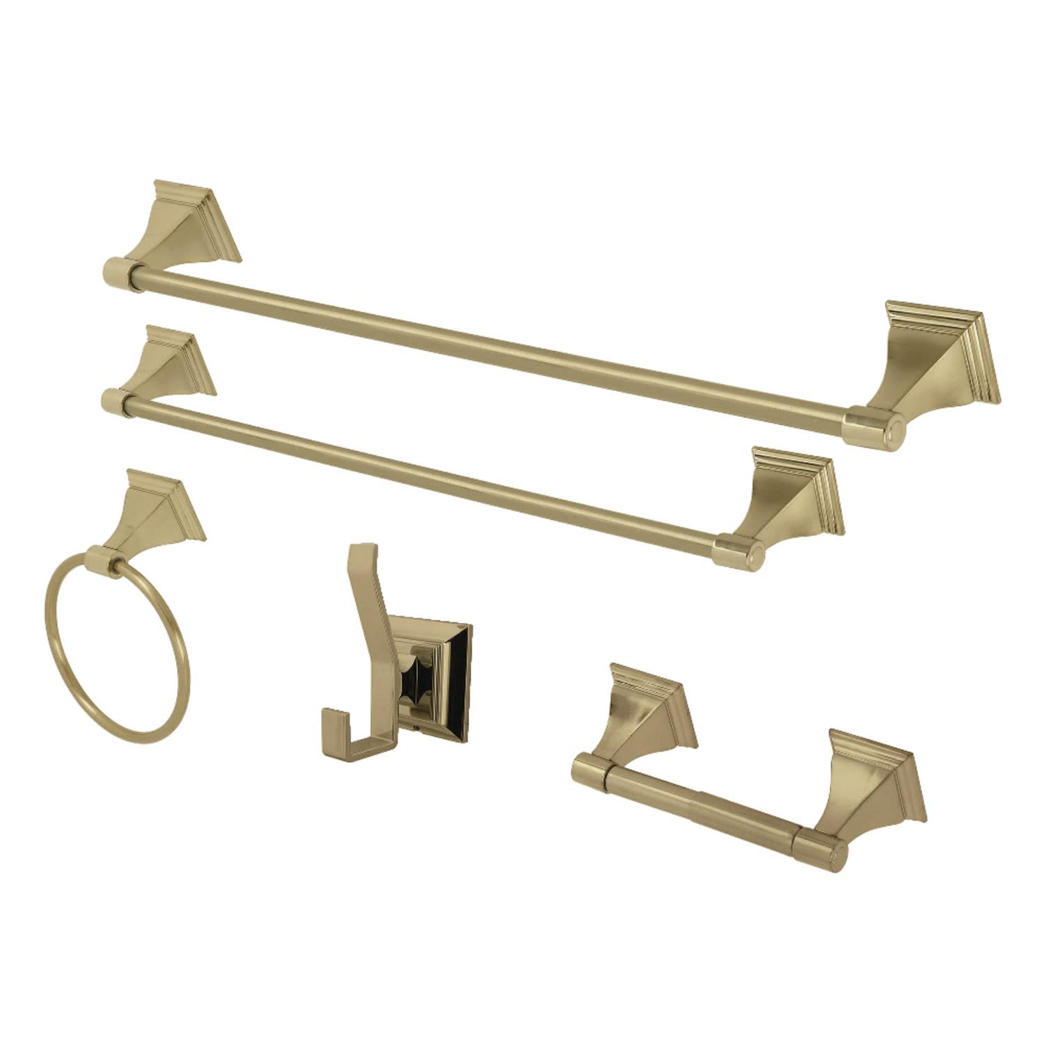 Kingston Brass BAHK61212478BB Monarch 5-Piece Bathroom Accessory Set  Brushed Brass