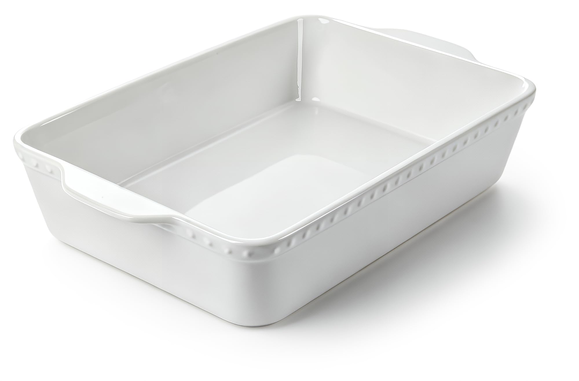 Dyware 9x13 Ceramic Baking Pan for Oven  4.2 QT Large Casserole Dish, Rectangular Off White Baking Dish for Cooking, Deep Lasag