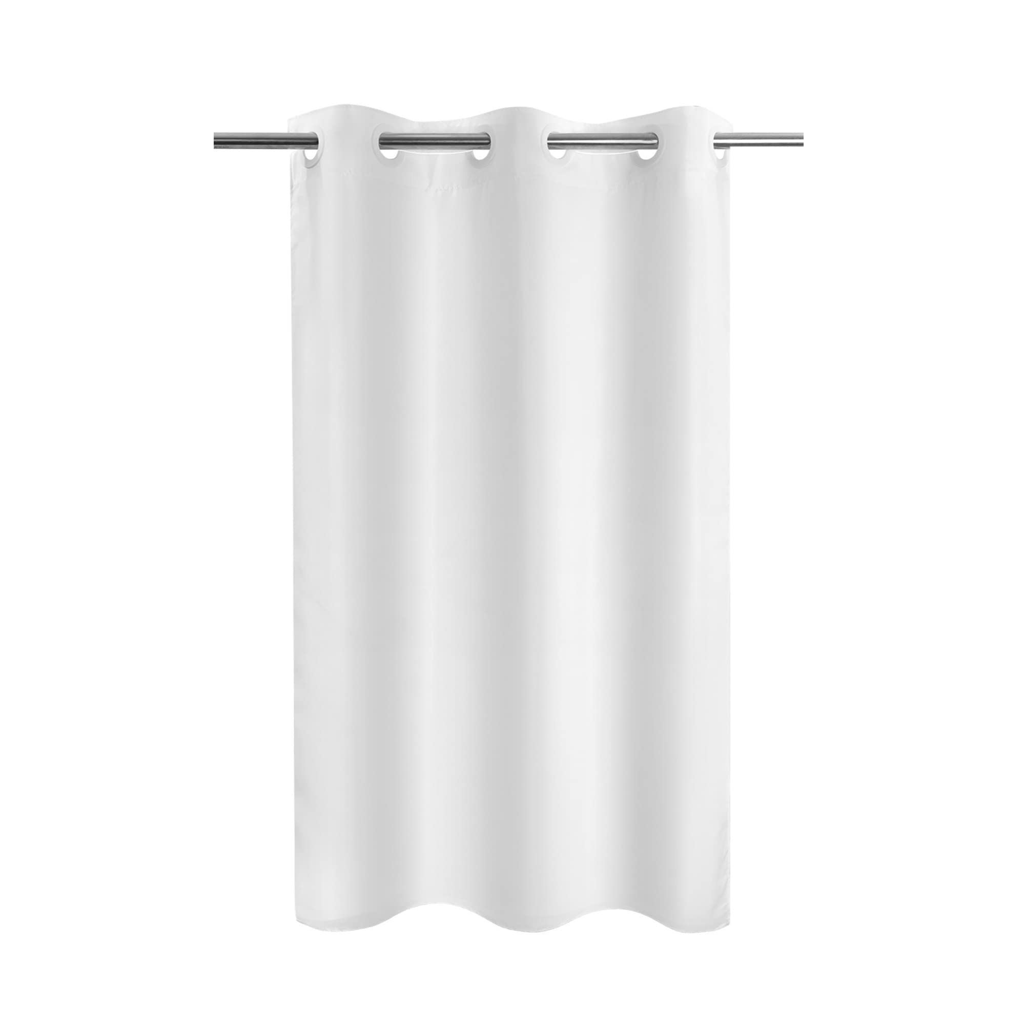 River Dream No Hook Stall Fabric Shower Curtain 48 '' Wide - Soft Microfiber Shower Stall Curtain Hotel Grade, Waterproof & Mach