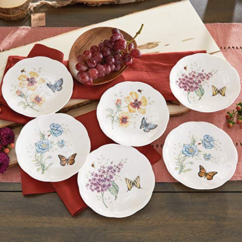 Lenox 817046 Butterfly Meadow 6-Piece Tidbit Plate Set  White