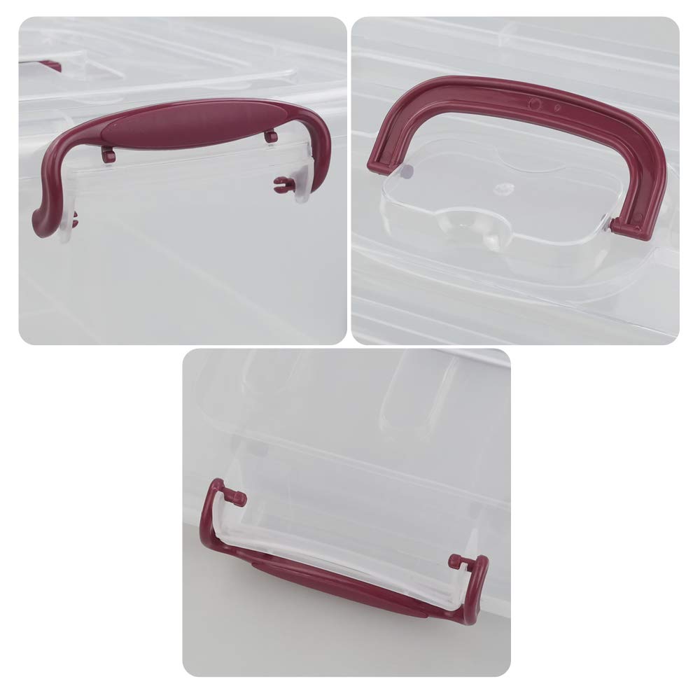 Joyeen 8 Quart Plastic Latching Storage Bins, Storage Boxes With Lids Set Of 2