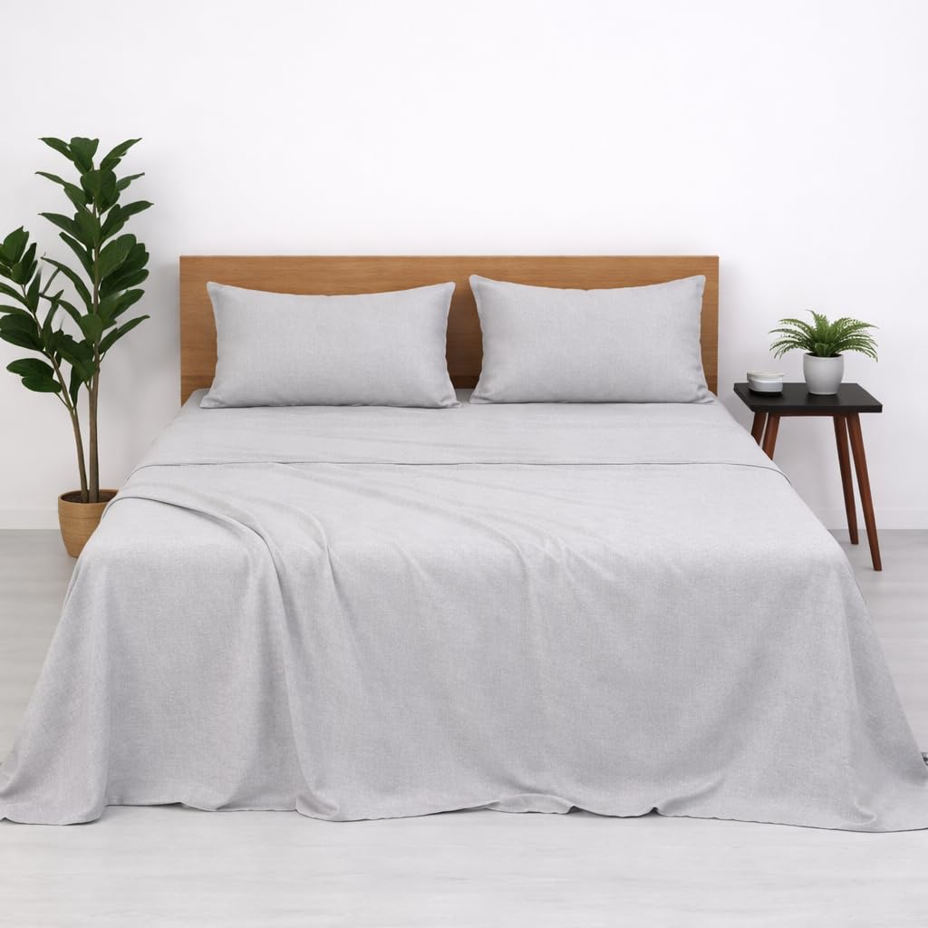 Bhoomi Impex Cotton Double Bedsheet With 2 Pillow Covers | 100% Pure Cotton | 300 Thread Count | Soft & Breathable |90X100 Inch 