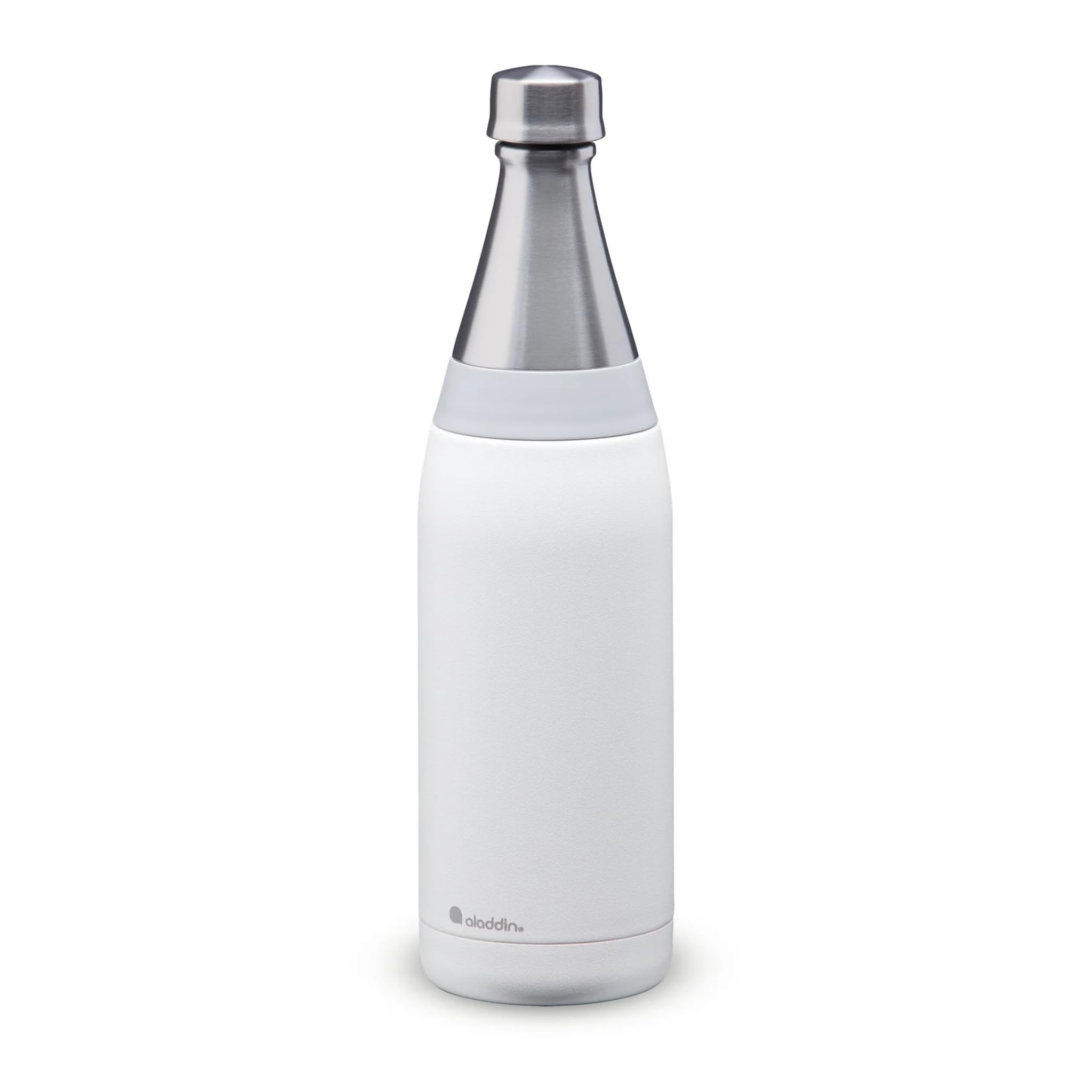 Aladdin Fresco Thermavac Stainless Steel Water Bottle 0.6L Snowflake White - Leakproof - Keeps Cold for + 10 Hours - BPA-Free - Dishwasher Safe - Reusable Thermos Flask with Durable Finish