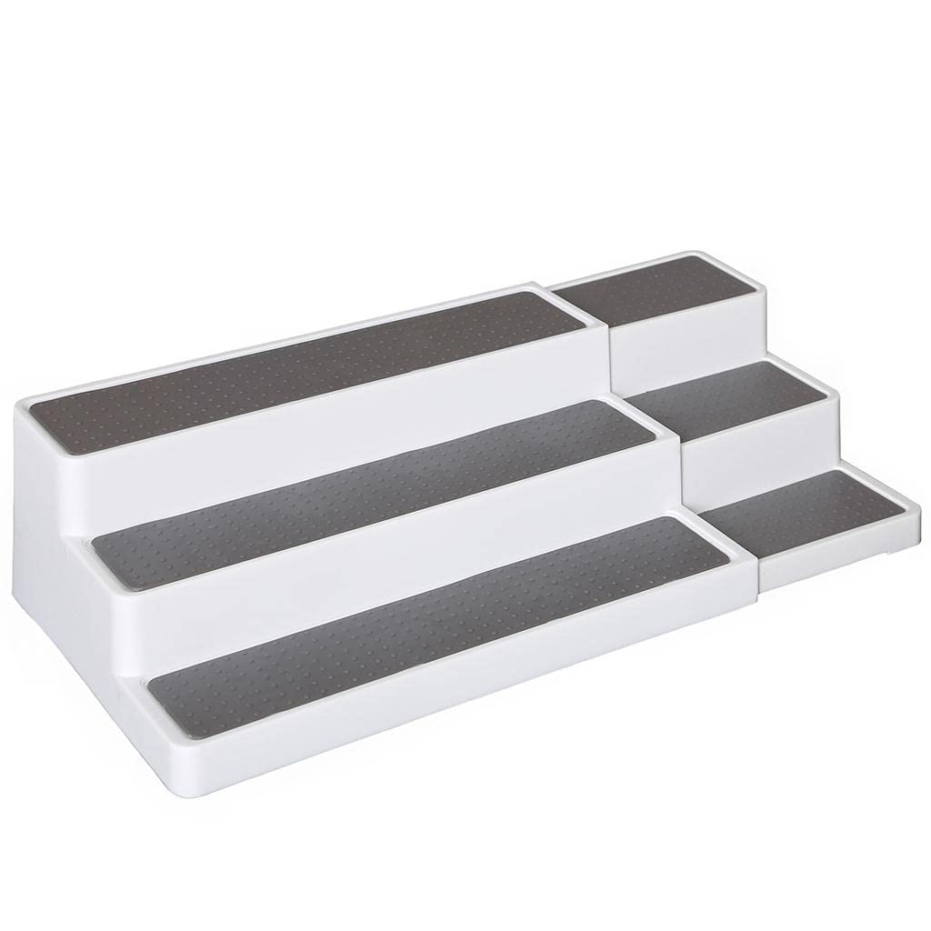 Merishopp 3Tier Gray Spice Storage Display Shelf NonSkid Rack Organizer Spice Rack
