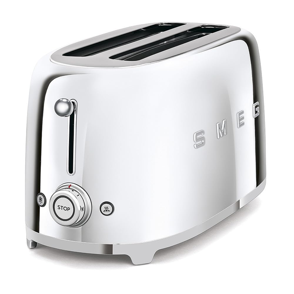 Smeg 50'S Retro 4 - Slice Toaster (Stainless Steel)