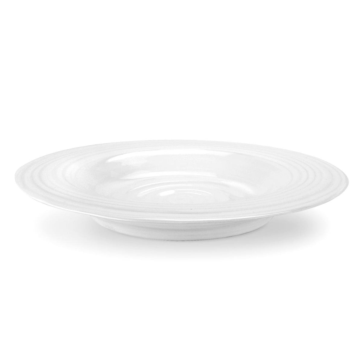 Portmeirion Sophie Conran White Rimmed Soup Bowls | Set Of 4 | Large Serving Bowls For Soup, Salad, And Pasta | 9.75 Inch | Made