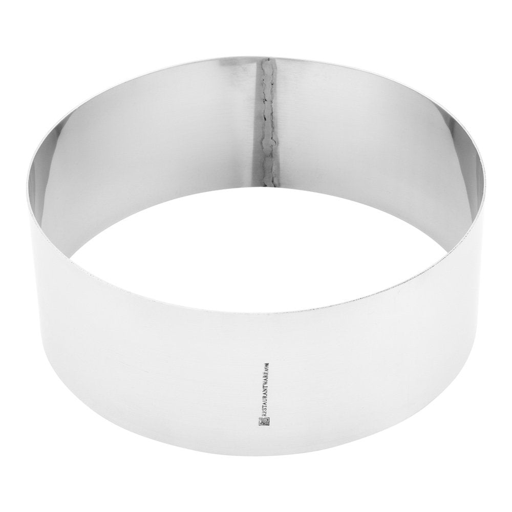 Restaurantware 5 X 2.4 Inch Baking Ring 1 Round Cake Ring - Oven-Ready Freezable Stainless Steel Ring Mold Dishwashable For Cook