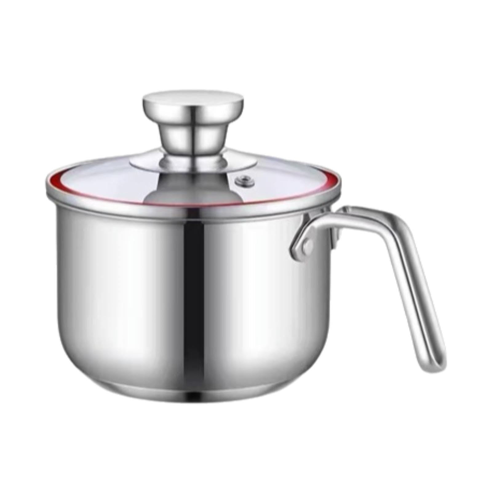 Calandis Milk Pan With Lid Stainless Steel Saucepan For Restaurant Sauce Boiling Milk 15X19.5X11Cm