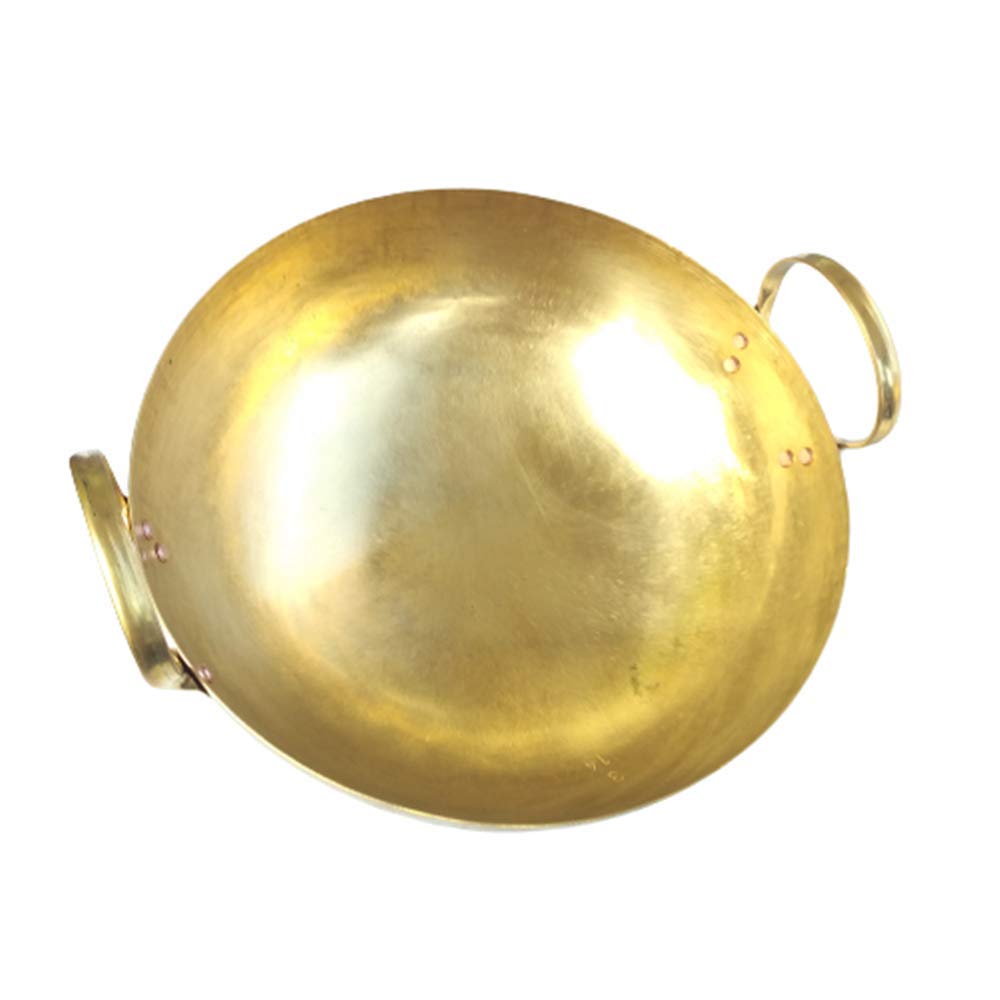 Thai Premium Wok Brass Pan Home Cooking Foods And Dessert For Thai Chinese Japanese Korean Restaurant Durable Great Heat Control