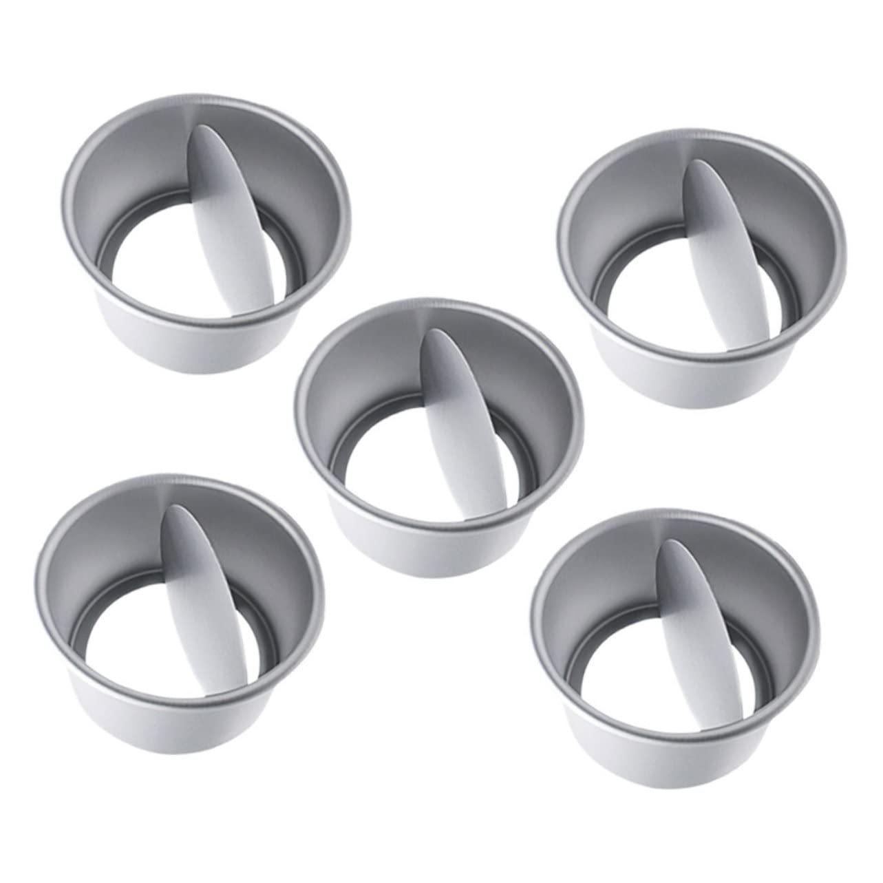 HAKIDZEL 5Piece Removable Bottom Round Cheesecake Mould Set 4Inch Thick Aluminum Cake Pans for Baking for Desserts and Pastrie