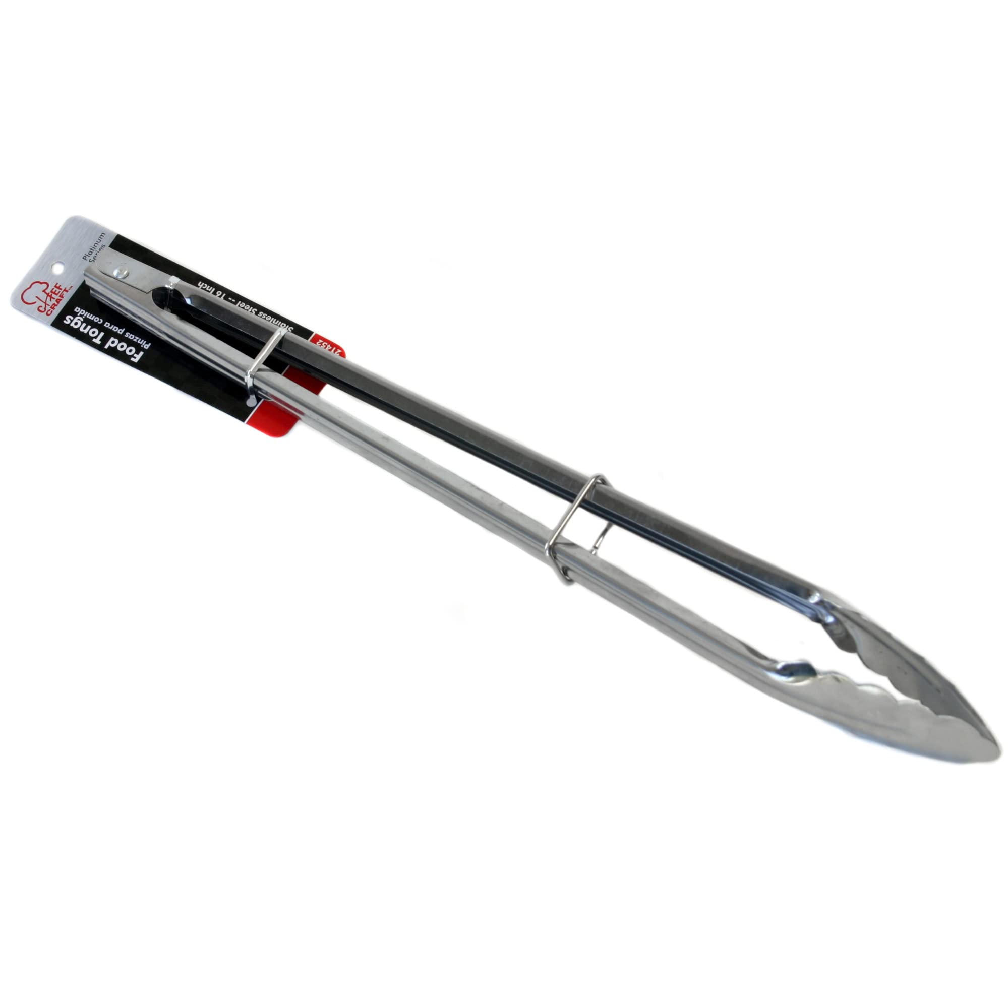 Chef Craft Classic Clam Shell Tongs, 16 Inch, Stainless Steel