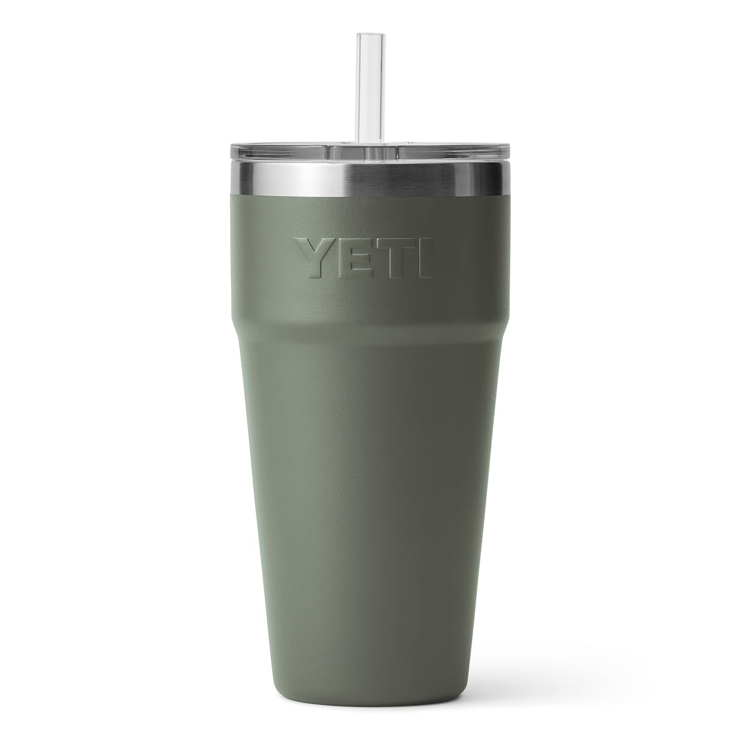 Yeti Rambler 26 Oz Straw Cup, Vacuum Insulated, Stainless Steel With Straw Lid, Camp Green