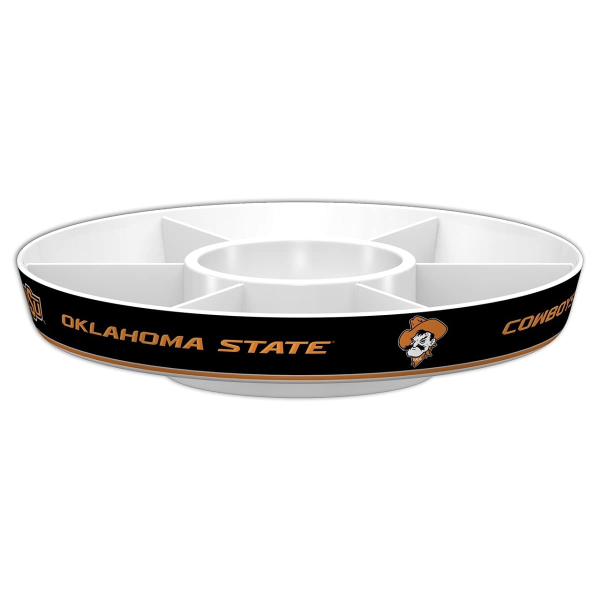 Fremont Die Ncaa Oklahoma State Cowboys Party Platter, 14.5'' Diameter, 14.5'' Diameter, White/Team Colors