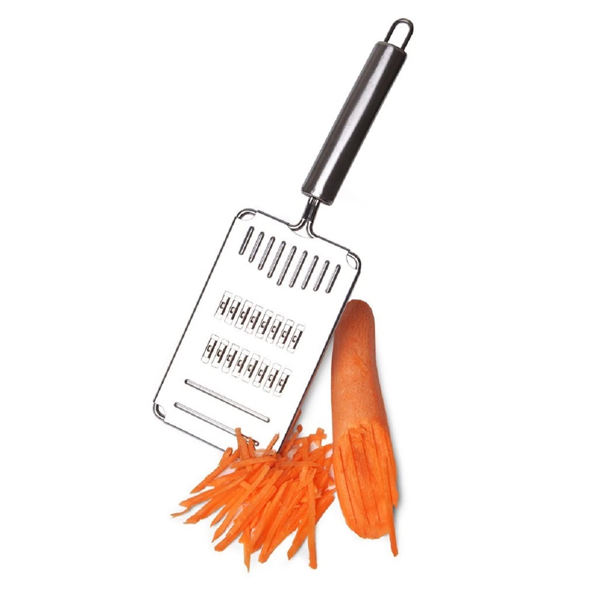 KIBS Korean Carrot Grater - Stainless Steel Shredder, 28.3x8.8x1.5 Small, Silver - Ideal for Russian Salad & Carrot Slicing