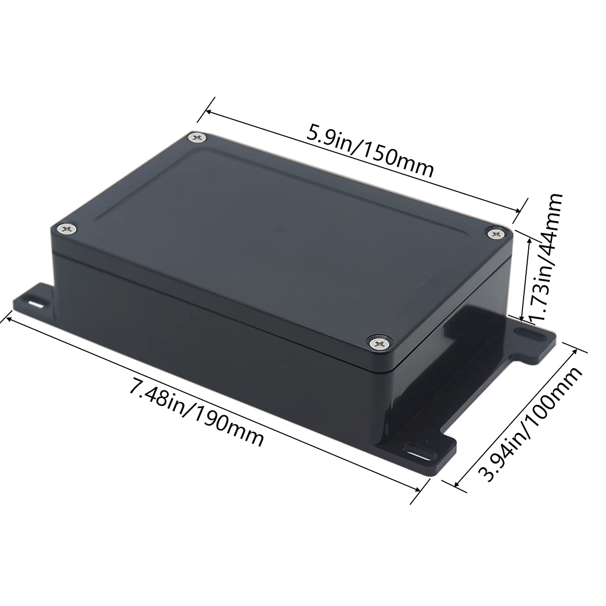 Junction Box, Zulkit Project Box Waterproof Dustproof Ip65 Abs Universal Electrical Boxes Enclosure With Fixed Ear Black 591 X 3