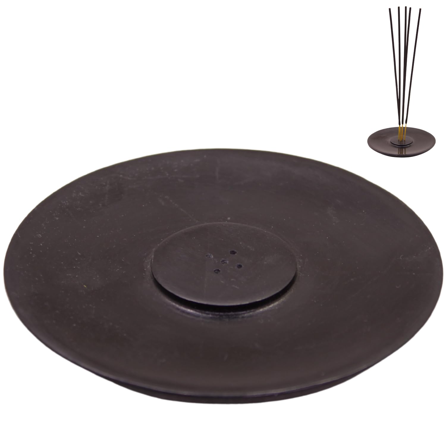 KC KULLICRAFT Handmade Marble Incense Stick Holder - Round Incense Burner with Multiple Holes for Incense Sticks. Decorative Ash