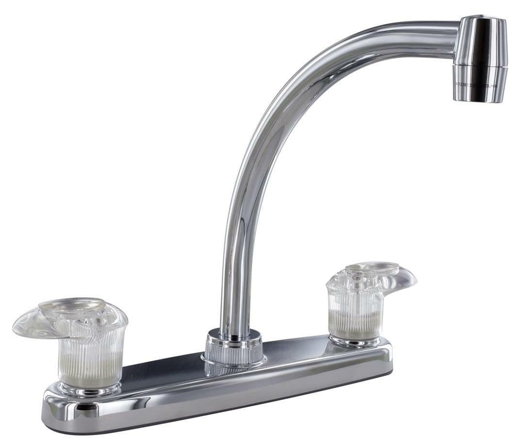 Valterra Pf221302 Chrome 8'' Catalina Two-Handle Kitchen Faucet With Hi-Arc Spout, 1 Pack