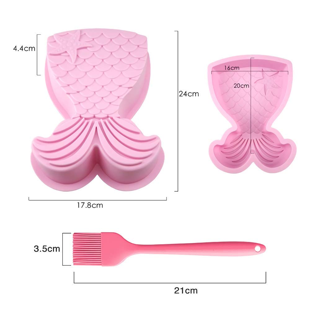 Mermaid Tail Silicone Cake Pan, Mermaid Tail Mold Mermaid Bread Baking Tray Cheesecake Muffin Cake Mold For Baby Shower Birthday