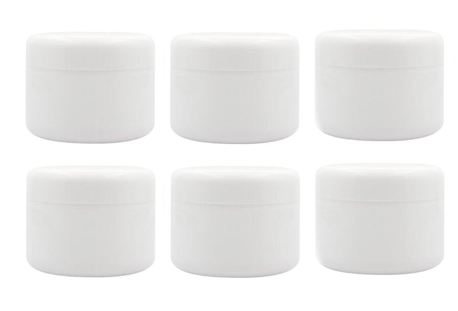 Ericotry 6Pcs White Plastic Jar With Dome Lid 8 Oz (250G) Refillable Make-Up Cosmetic Jars Empty Face Cream Lotion Storage Conta