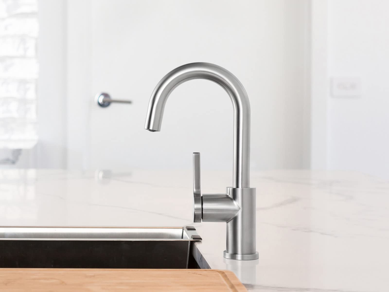 AguaStella AS1010SS Stainless Steel Bar Faucet or Prep Kitchen Sink Faucet with Single Handle